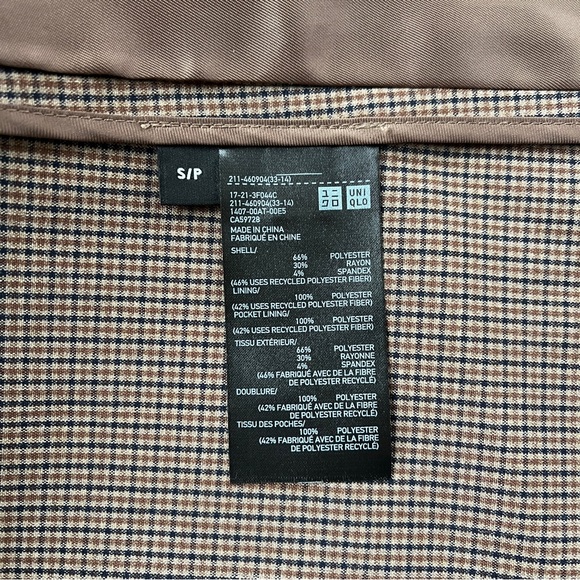*SOLD* Uniqlo Brown Check Oversized Blazer, Sz S - Picture 3 of 4